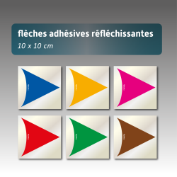 Flèche autocollante réfléchissante  de nuit 10*10cm